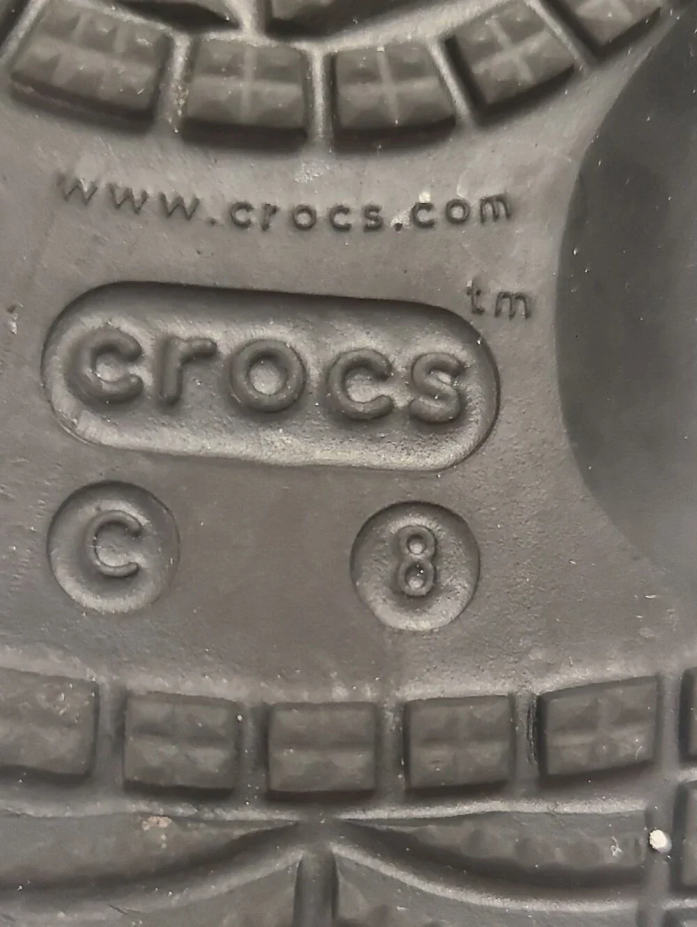 Kids Black CROCS Clog Shoes - Casual Slip-On  No Heel Strap - Size 8